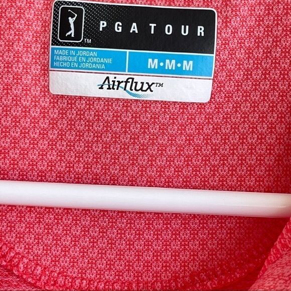 PGA Tour Airflux Golf Shirt, Salmon Color, Medium - Picture 3 of 4